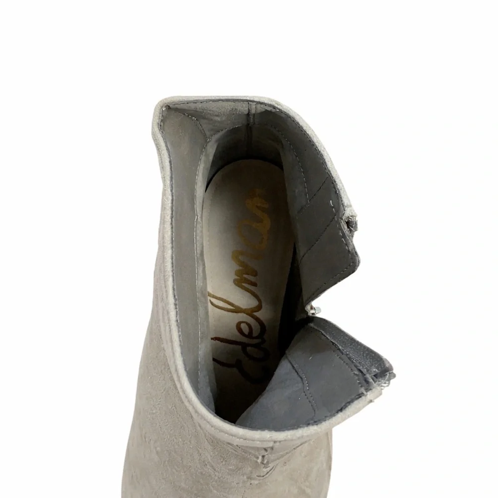 Sam Edelman, 8, Grey Suede Fringe Stiletto‎ Ankle Boots